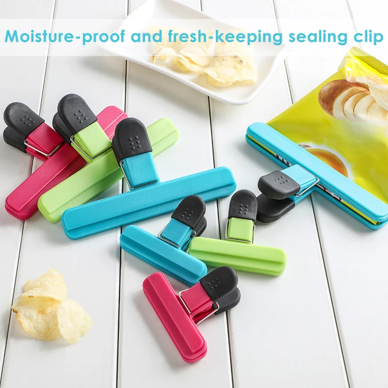 

3Pcs Plastic Food Sealing Bag Clip Fresh Moisture-proof Snack Potato Chips Postcard Sealing Clip Household Kitchen Gadgets Items