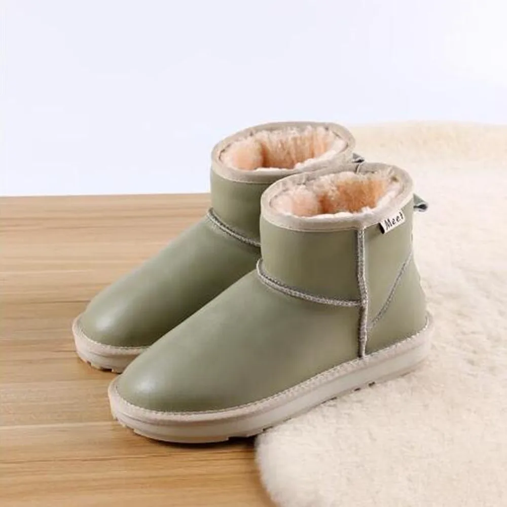 Зимние сапоги из овечьей и шерсти все в одном Новинка кожаные хлопковые туфли