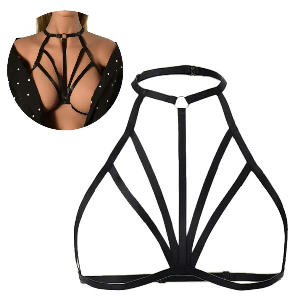 

Goth Femmes Lingerie Élastique Cage Soutien-Gorge Cupless Corps