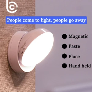 USB Recharge Human Body Induction Lamp Household Energy-Saving Night Light Bedroom Unplugged Corridor Bathroom Light
