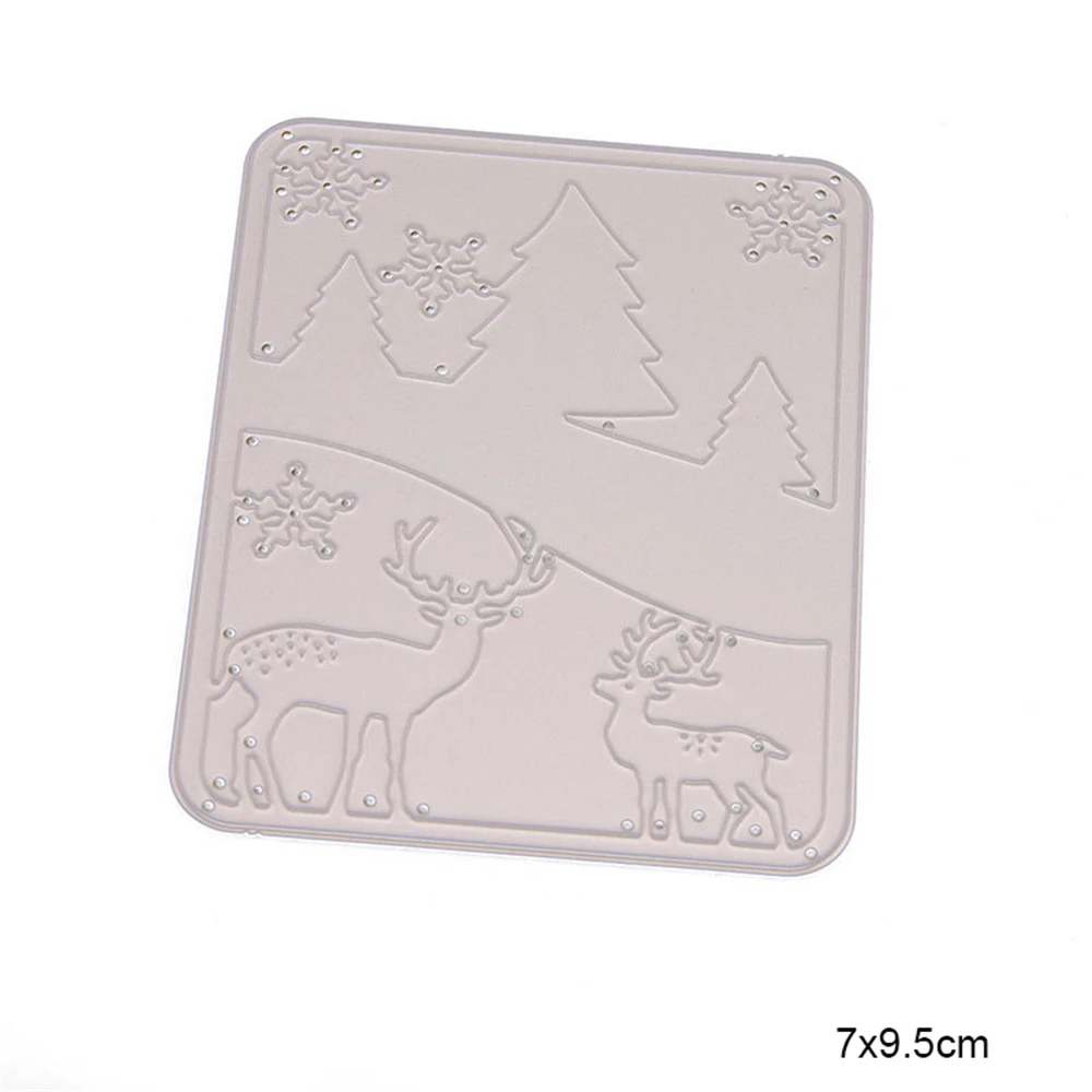 Лес Лось металлические Вырубные штампы Скрапбукинг Ремесло резки Рождество