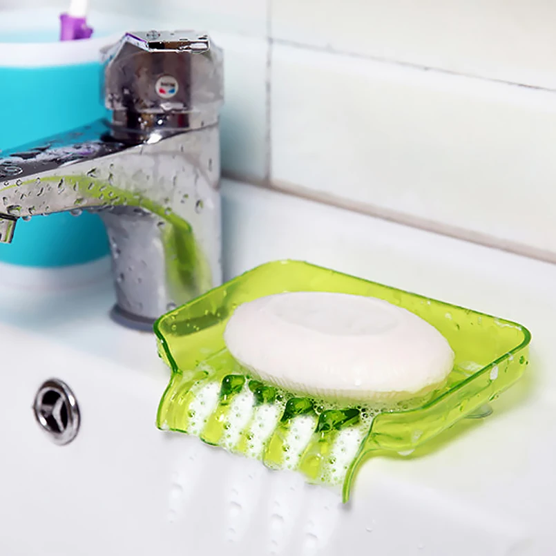 Сладкий Цвет водопад мыльница Пластик Подставка для губки падает сливной Душ с