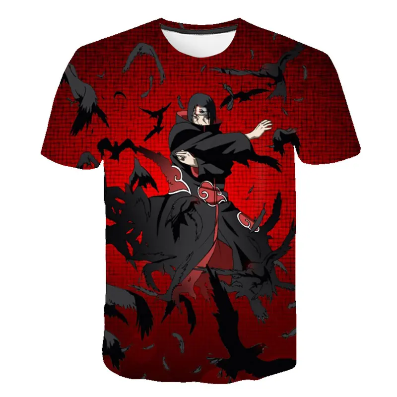 Новая рубашка с японским аниме Детская футболка рисунком Наруто летняя