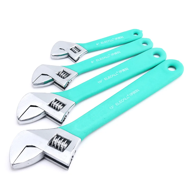 

ELECALL adjustable Wrench 6" 8" 10" 12" 15" Shifting Spanner Non-slip handle Spanner Wrench Repair Hand Tools Multifunction