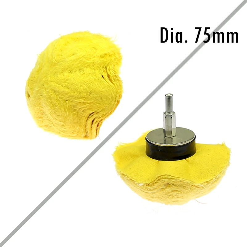 75mm yellow Mushroom 1 шт. сверло для полировки хлопка Полировка Швабра колесо для ювелирных изделий Дерево Стекло Металл мелкая зеркальная полировка - Цвет: 75mm yellow Mushroom