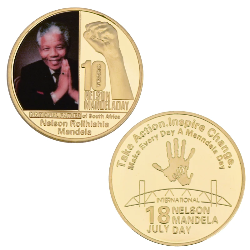 Нельсон ролихла Манделы золотые коллекционные монеты с коробкой известный