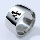 Индивидуальное инициальное кольцо 12 мм, выгравированное алфавит от A до Z, вывеска из нержавеющей стали, без рисунка, зеркальная полоса 12 дюймов, для мужчин, женщин, мужчин