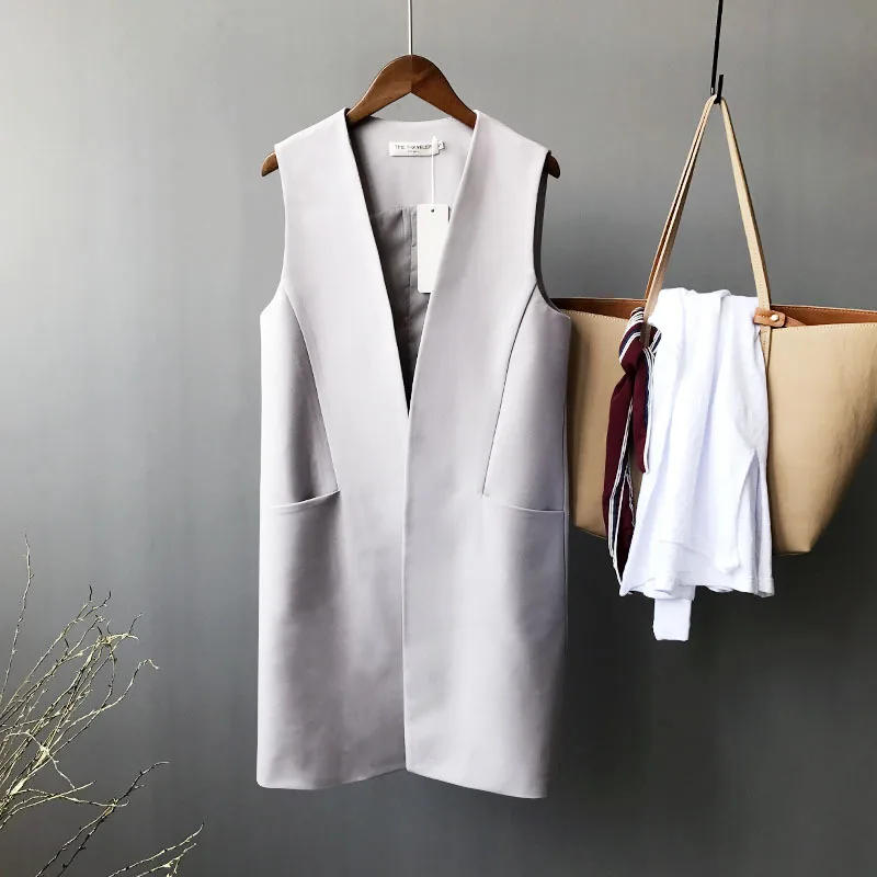 

COZOK 2021 Autumn New Han Fan Simple and Thin Temperament Fashion Medium Length Suit Vest Women 635