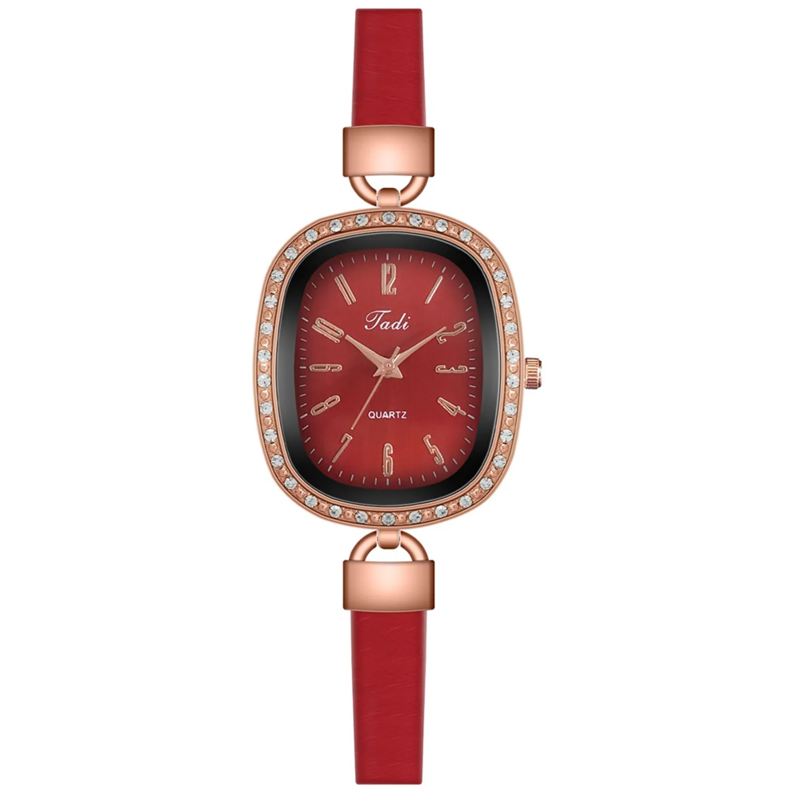 Женские цифровые часы с кожаным ремешком овальные компактные Роскошные модные