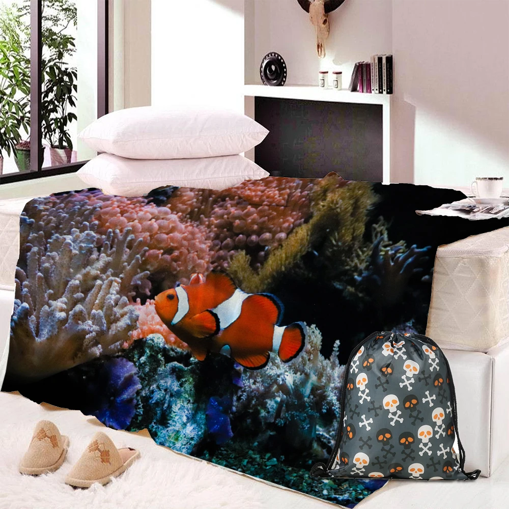 Одеяло с 3D рисунком рыбы постельное белье для взрослых мягкие качественные
