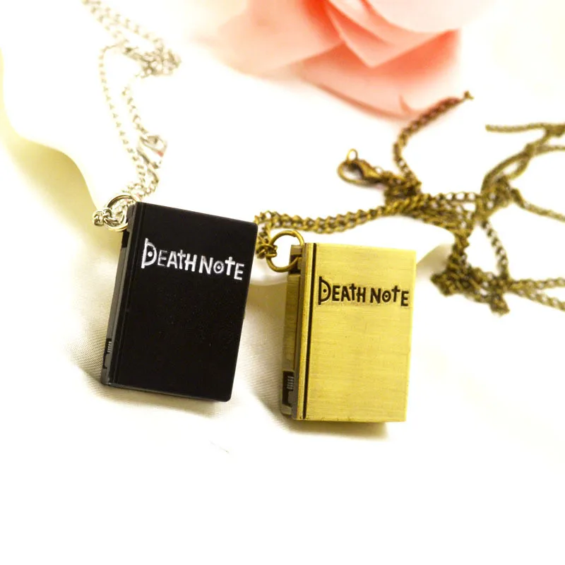 

Japanese Anime Death Note Cosplay Shape Black Suqare Quartz Pocket Watch For Men Small Little Necklace Children Deathnote Watch