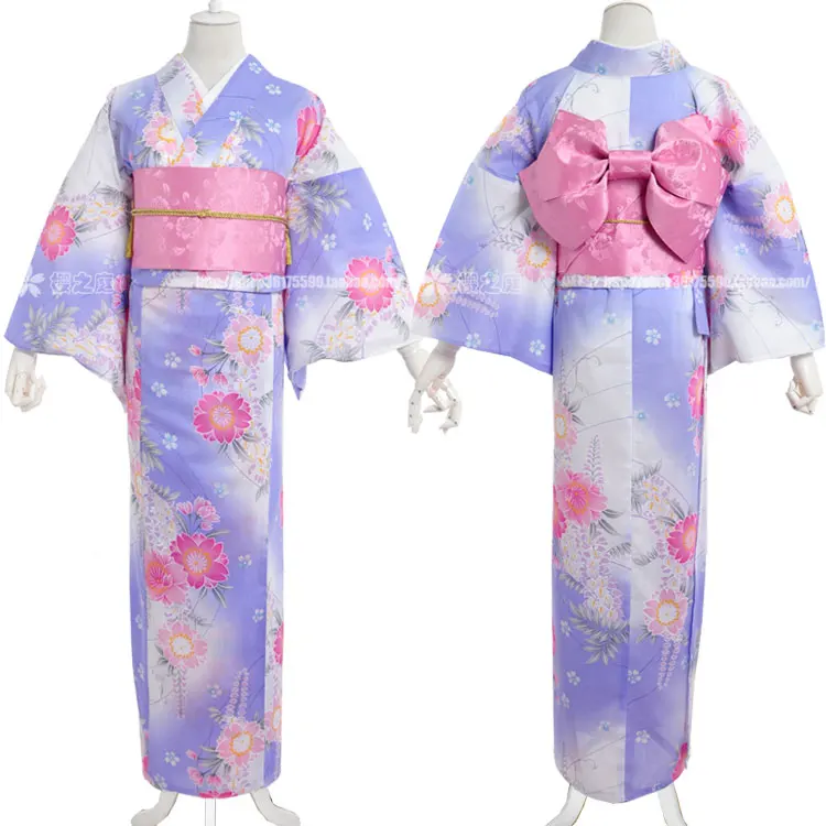 Женское платье-кимоно в японском стиле женское платье с цветочным принтом