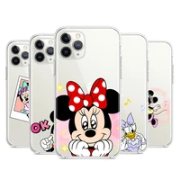 cute love mickey mouse for apple iphone 13 12 11 pro max mini xs max xr x 8 7 6 plus 5s se 2020 transparent phone case