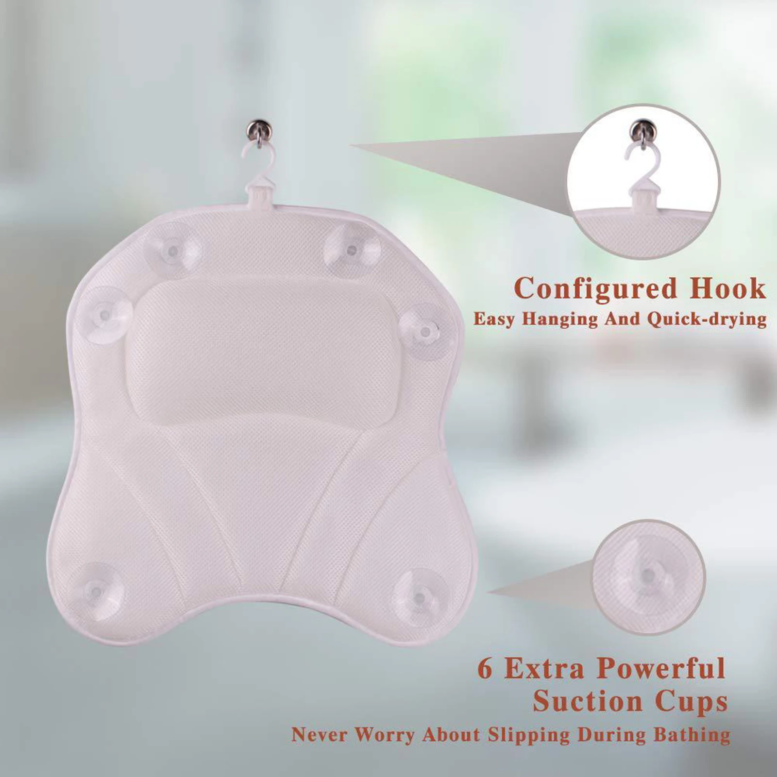 

Bath Pilllow Bathtub Pillow Spa Cushion for Home Bathroom Headrest