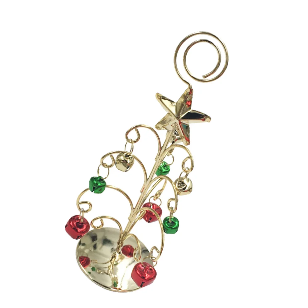 

1PC Christmas Ornaments Wrought Iron Creative Notes Message Holder Wedding Guest Seat Clip Message Folder Photo Clip (Random Col