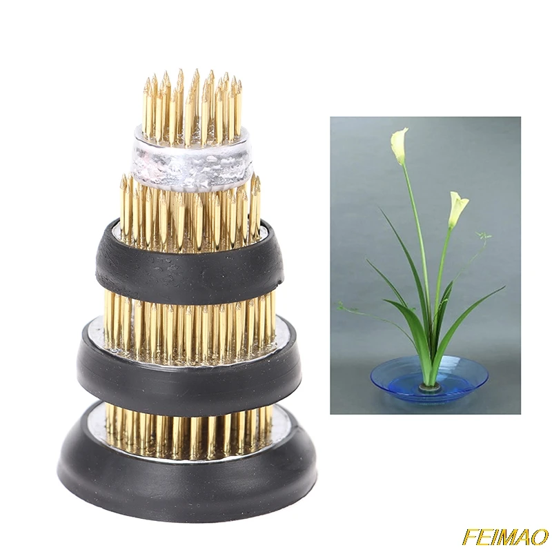 

Ikebana Kenzan Flower Frog Floristry Round Pin With Base Holder Floral Decor