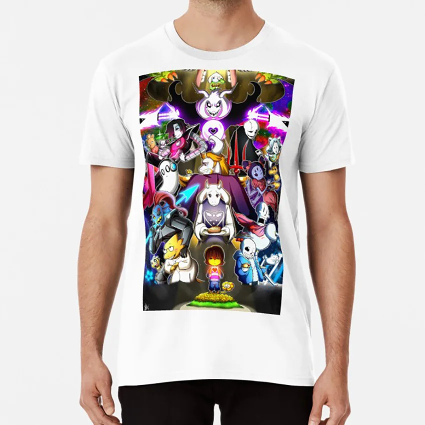 Undertale футболка undertale fan art frisk flowey sans muffet temmie mad манекен gaster|Мужские футболки| |