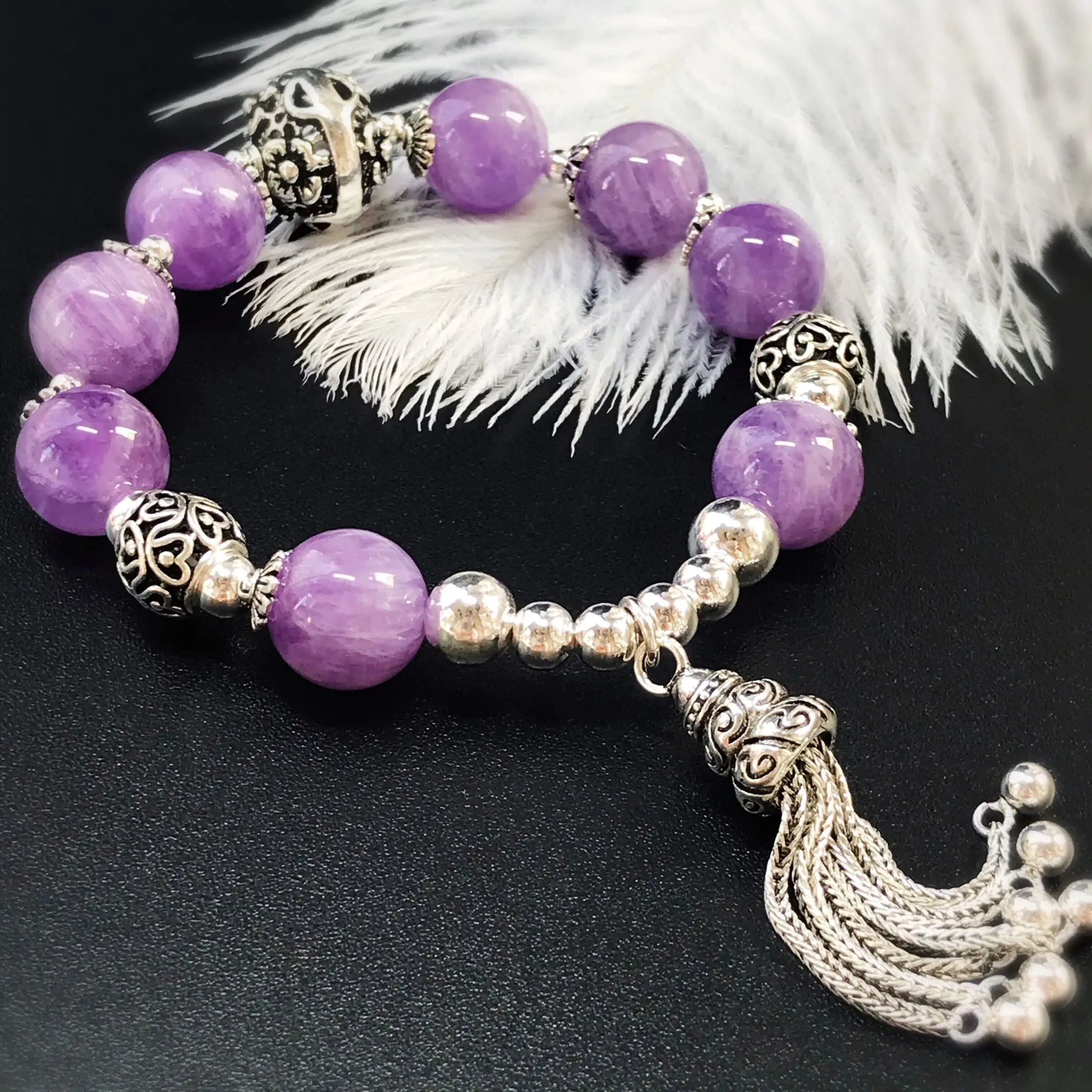 Angela оригинальные ювелирные изделия] натуральный аметист браслет Лавандовое