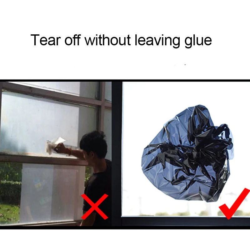 

s PET Window Glass Film Sticker Privacy Reflective Film Silver Anti-UV Sticker Self-adhesive Removable Durable House Decor