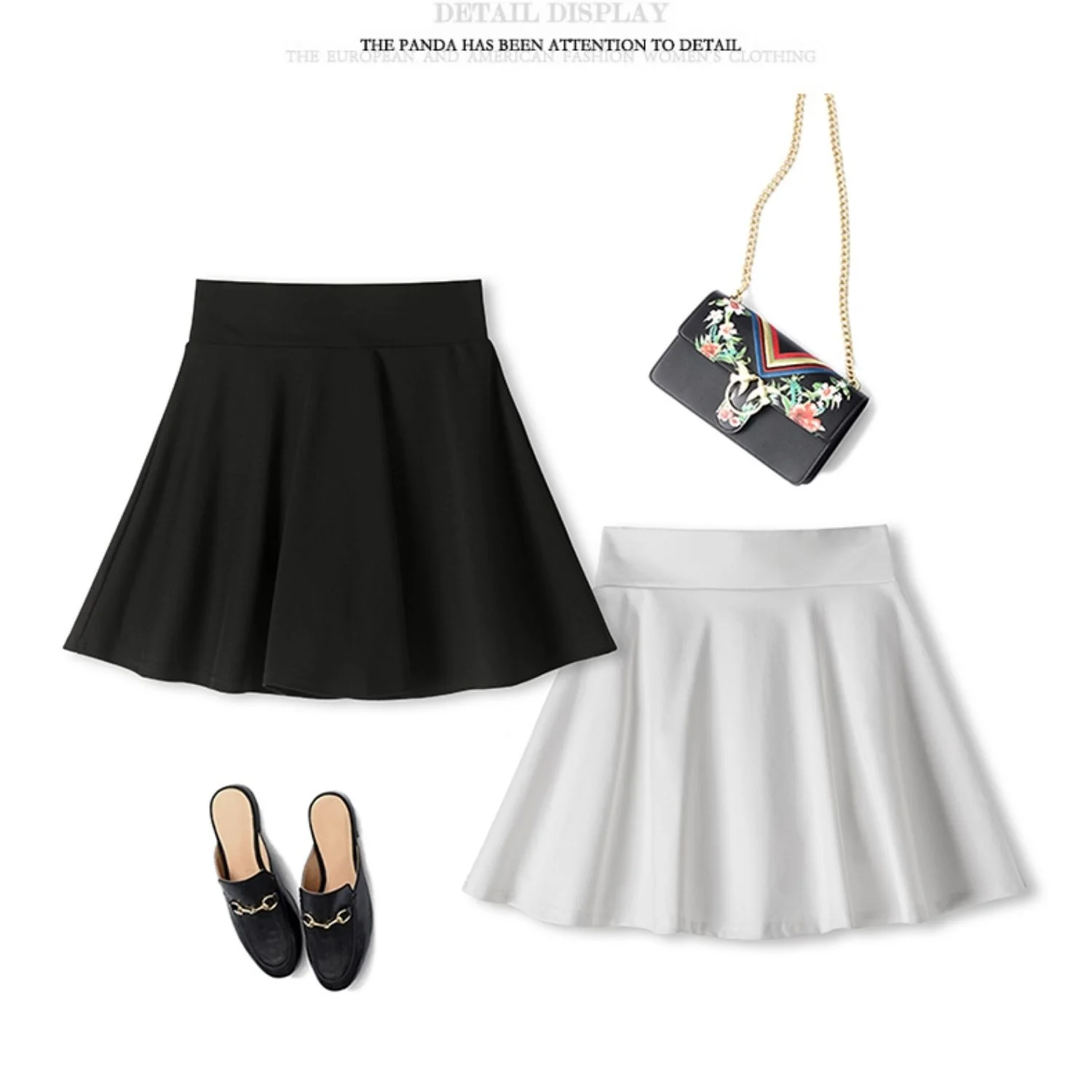 Короткая плиссированная юбка с помпонами большого размера высокой талией