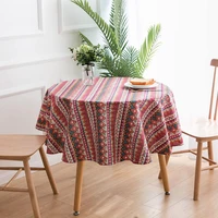 bohemian national wind round tablecloth cotton printed hotel decorative mandala table cover simple geometry coffee table mat