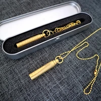 super metal brass whistle personalized creative gift box necklace accessories survival outdoor retro whistle ornament doll