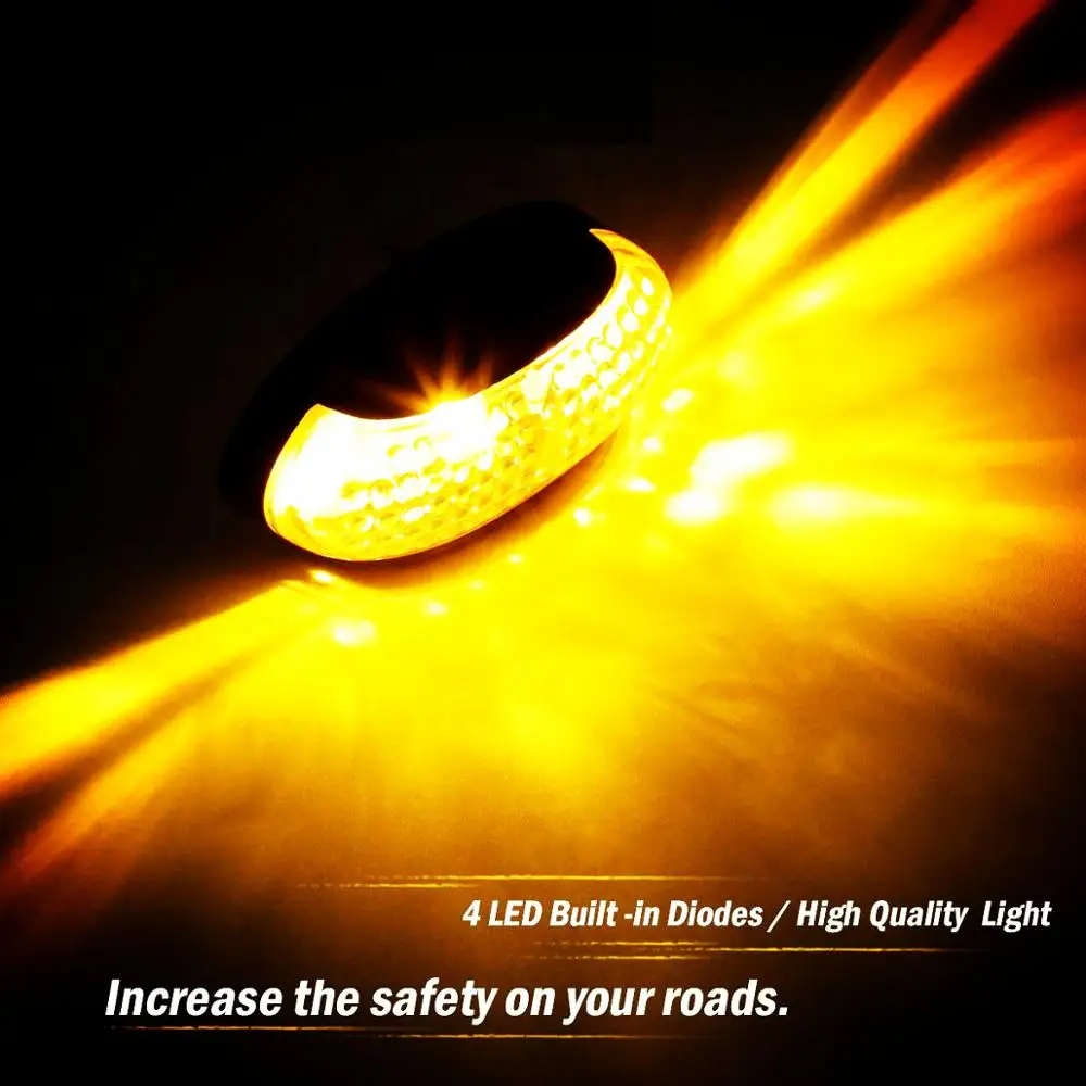 Fuleem 10 шт. желтый 4 светодиода Боковой габаритный фонарь задний светодиодный 12 В 24