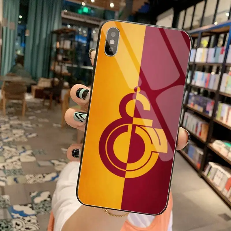 

KPUSAGRT Galatasaray SK logo Soft Rubber Phone Cover Tempered Glass For iPhone 11 Pro XR XS MAX 8 X 7 6S 6 Plus SE 2020 case
