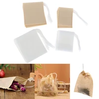 100pcslot paper tea bags filter empty drawstring teabags for herb loose tea