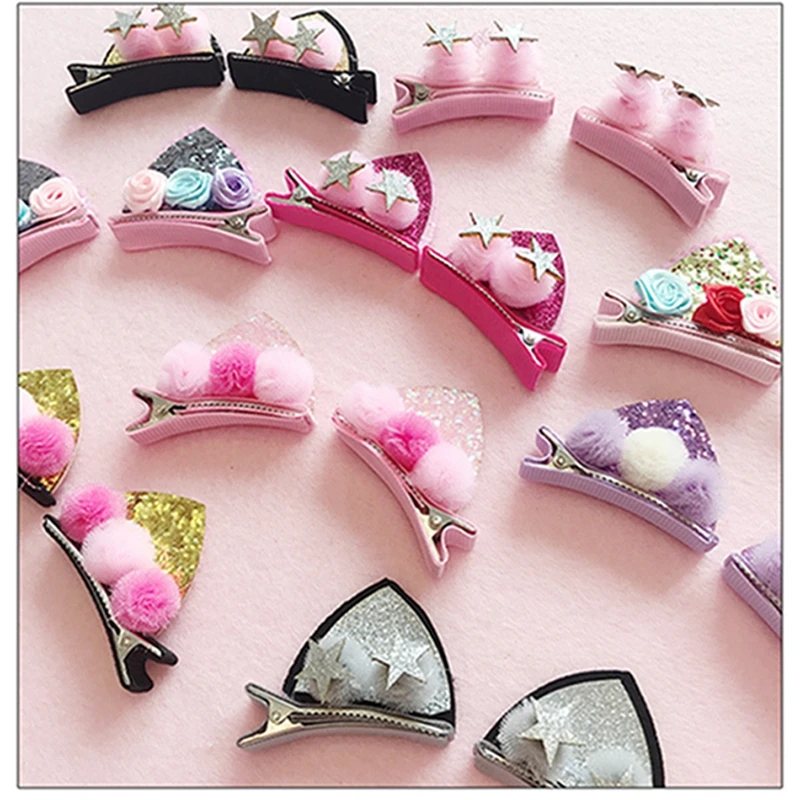 Милые милые заколки с блестками Детские аксессуары для волос кошачьи ушки кролик