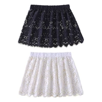 women eyelash floral lace shirt extender adjustable layered faux top hem lower sweep mini skirt half slip splitting underskirt