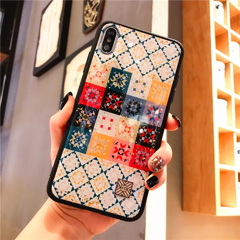Мраморный чехол для телефона с золотой фольгой для iPhone 11 Pro XS Max XR X 7 8 6 6s Plus, мягкий силиконовый чехол с блестками для iPhone X