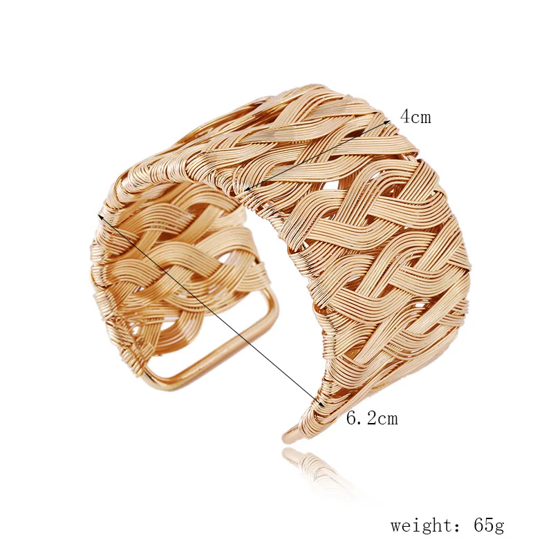 Полые широкие браслеты манжеты и для женщин мужчин золотого серебряного цвета из