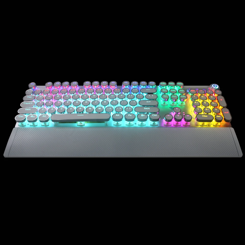 Механическая клавиатура с 104 клавишами синяя/черная игровая подсветкой для