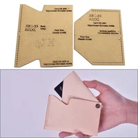diy handmade coin purse card package kraft paper template diy leather tool drawing mold handmade sewing design pattern