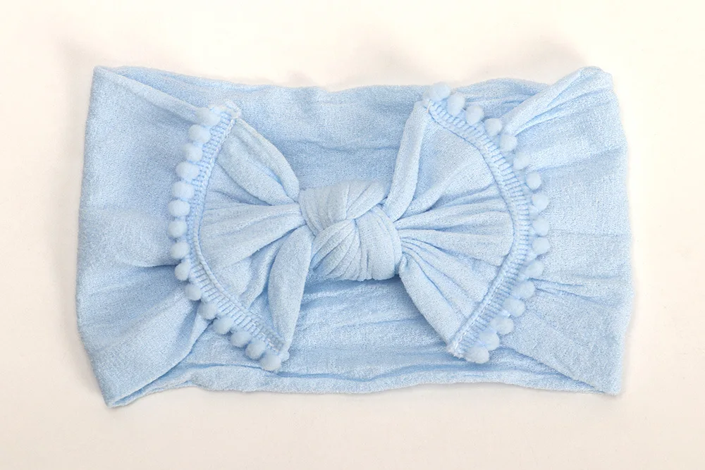 Повязка на голову детская с бантом нейлоновый головной убор для новорожденных