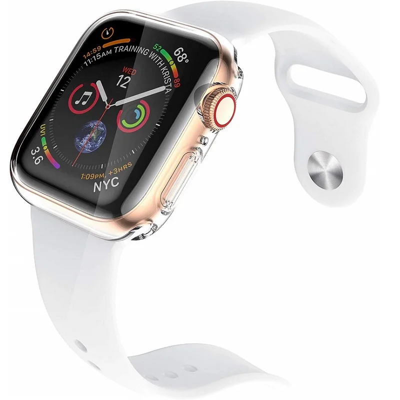 Мягкий прозрачный силиконовый чехол из ТПУ для Apple Watch Series 5/4/3/2/1 40 мм 44 38 42 10 шт. |