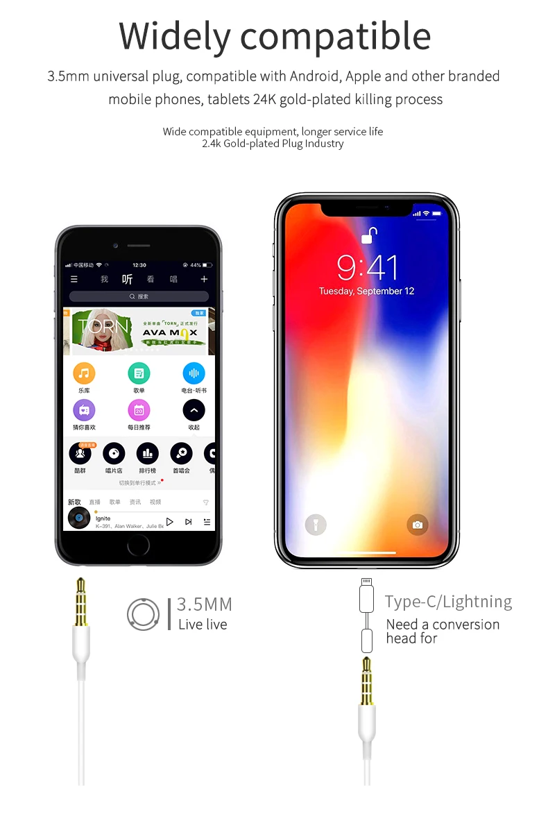 3,5 мм наушники-вкладыши для мобильного телефона, iPhone, huawei, Xiaomi, наушники, 3 отверстия, проводные стерео наушники