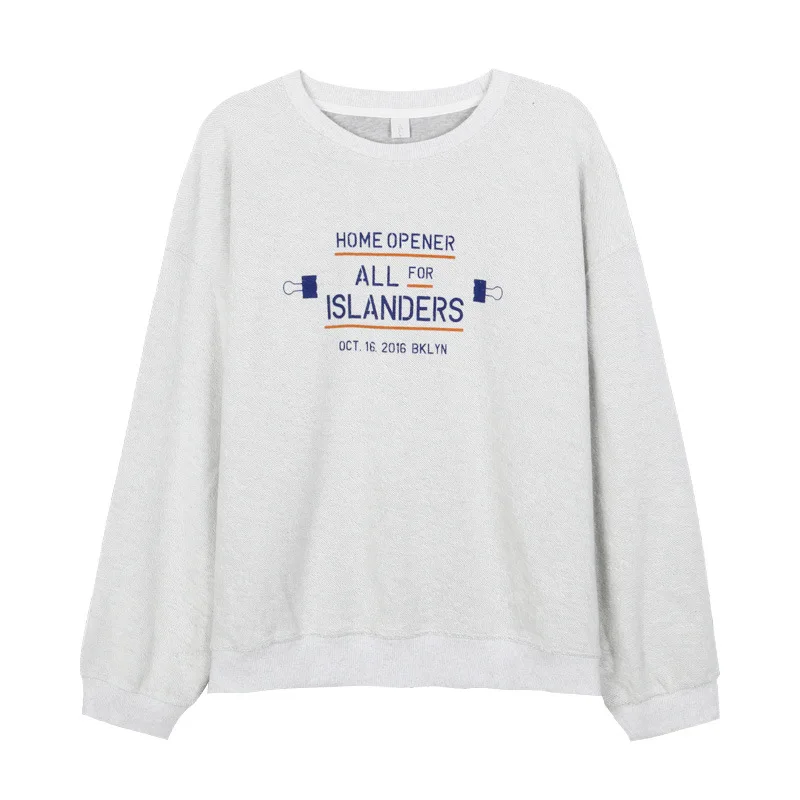 

Bazhenova Women Spring Long Sleeve Letters Printed Sweatshirts Ladies Winter Base Loose Casual Tops Girls Loose Sweatshirt R1189