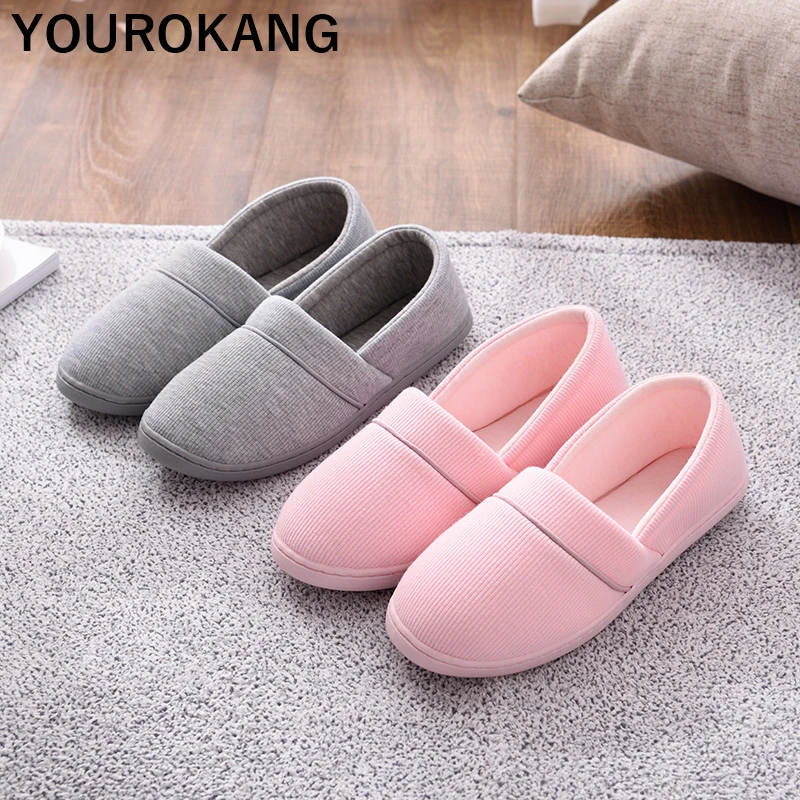 Women Shoes Autumn Winter Home Slippers Concise Indoor Warm Household Shoes Slip-on Non-slip Pregnant Ladies Footwear Loafers