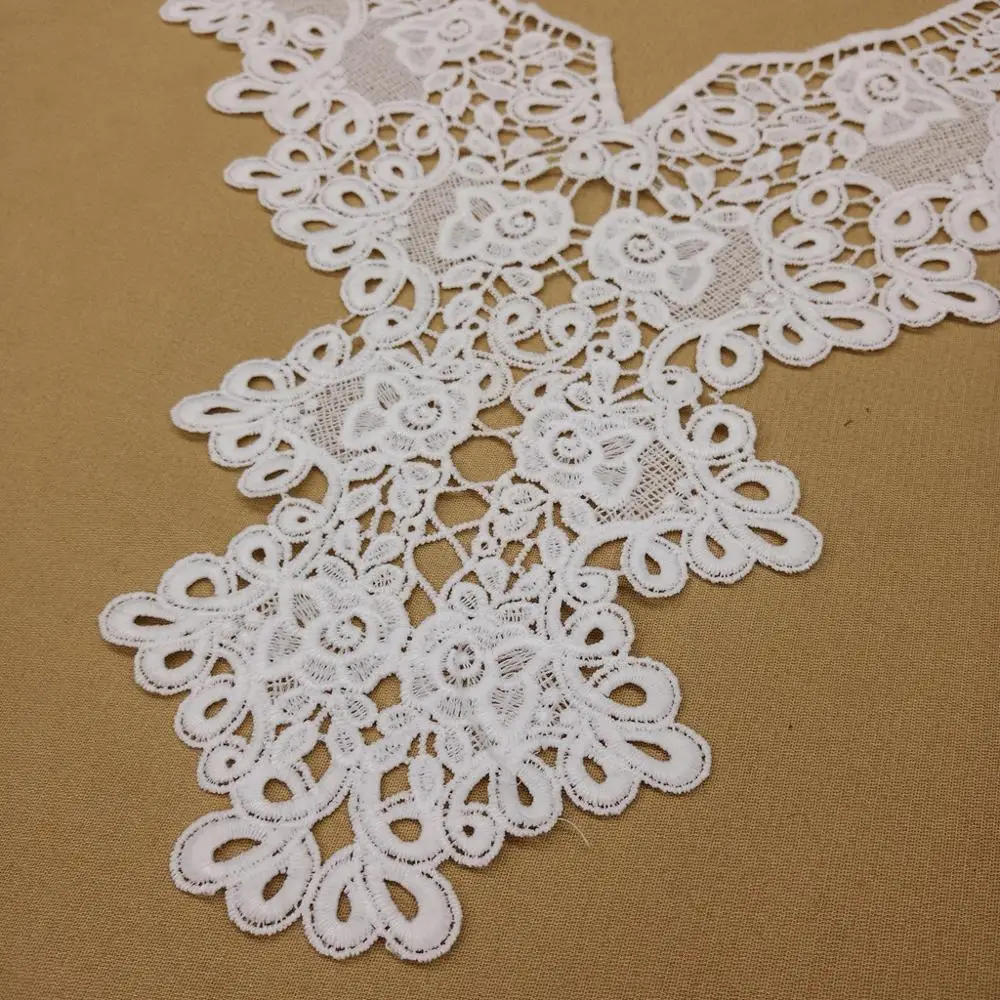 1 шт./40x37 см Кружевная аппликация галстук вышивка цветок кружевная отделка Ткань