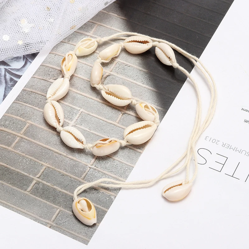 Новое ожерелье Cowrie из ракушек чокер натуральных морских для океана пляжа