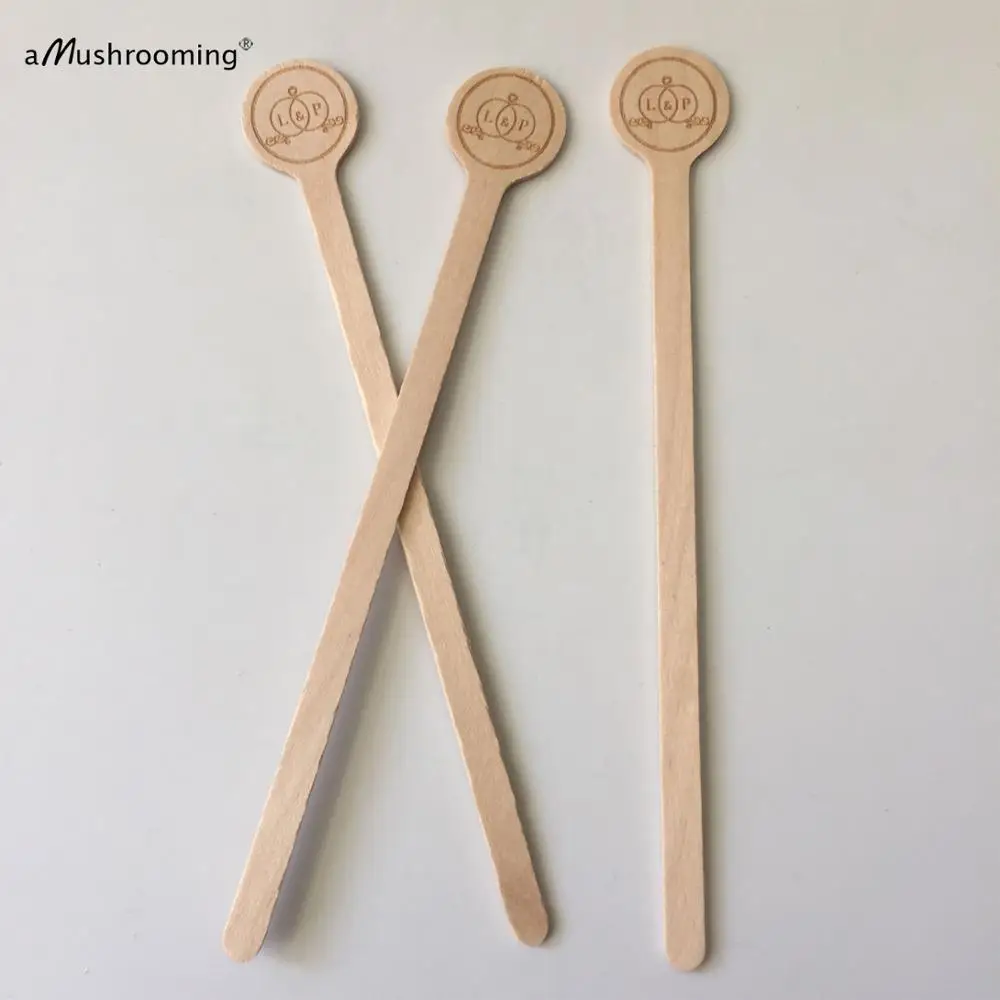 120 шт. обычай круглыми кофе мешалки рустикальная Свадьба юбилей вечерние палочки