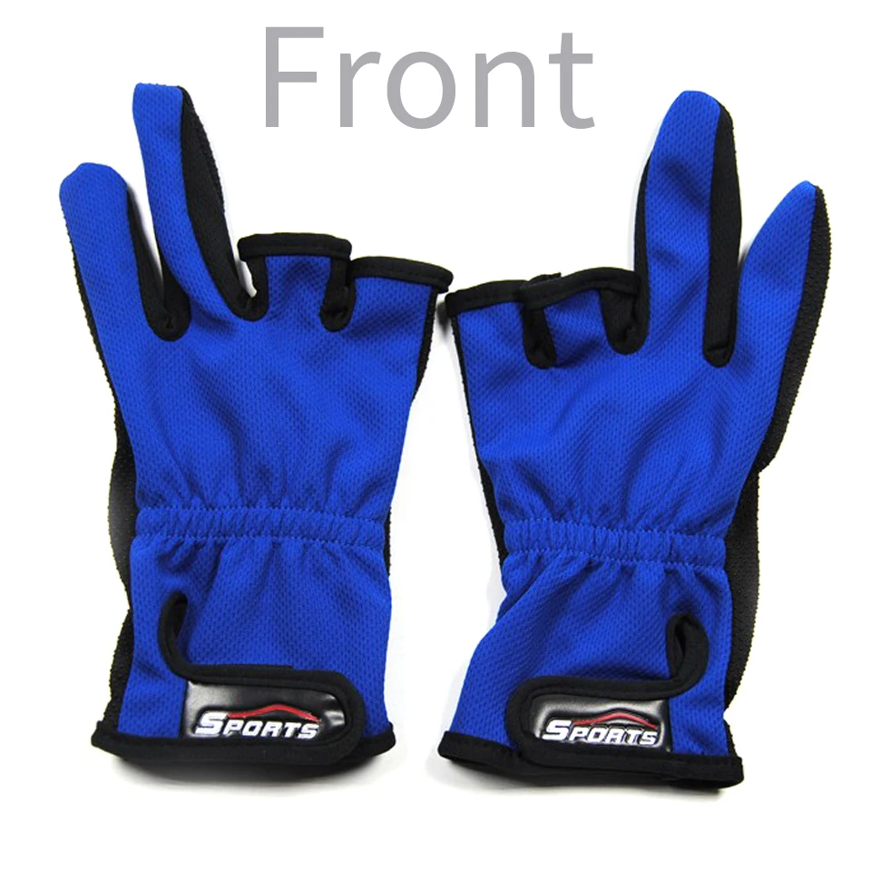 Одна пара специальное предложение Синие Нескользящие рыболовные перчатки с