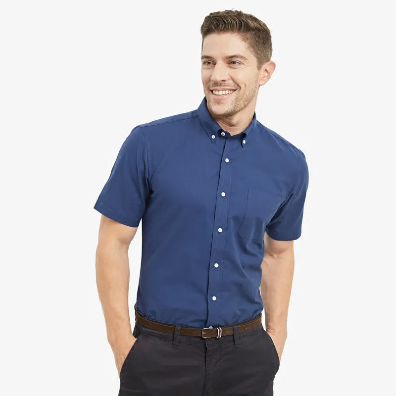 Smartfive Оксфордские мужские рубашки с коротким рукавом Летняя мужская рубашка