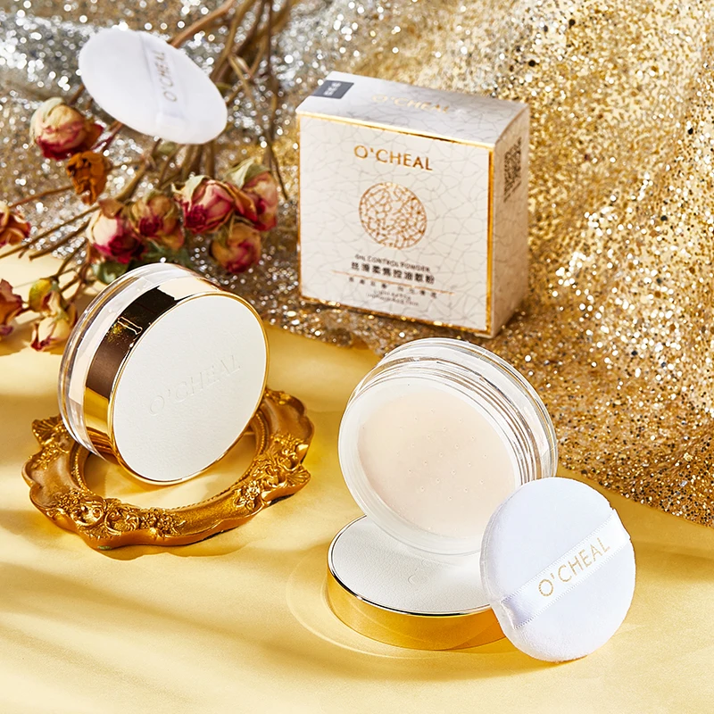 Отбеливающая рассыпчатая пудра для макияжа цветная водостойкая лица девушек и