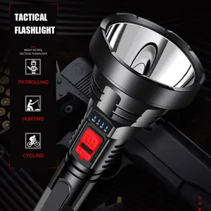 free shipping to russia high power ultra bright tactical hunting flashlight portable rechargeable torch built in 18650 battery free global shipping