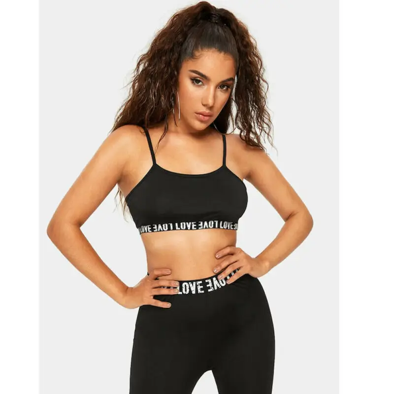 Новые модные женские спортивные костюмы из 2 предметов для йоги укороченный Топ