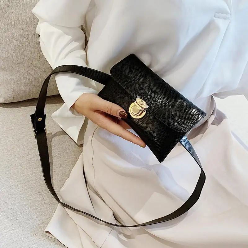 Сумки через плечо женские поясные карманы на ремне ПУ кожа Змея рюкзак с