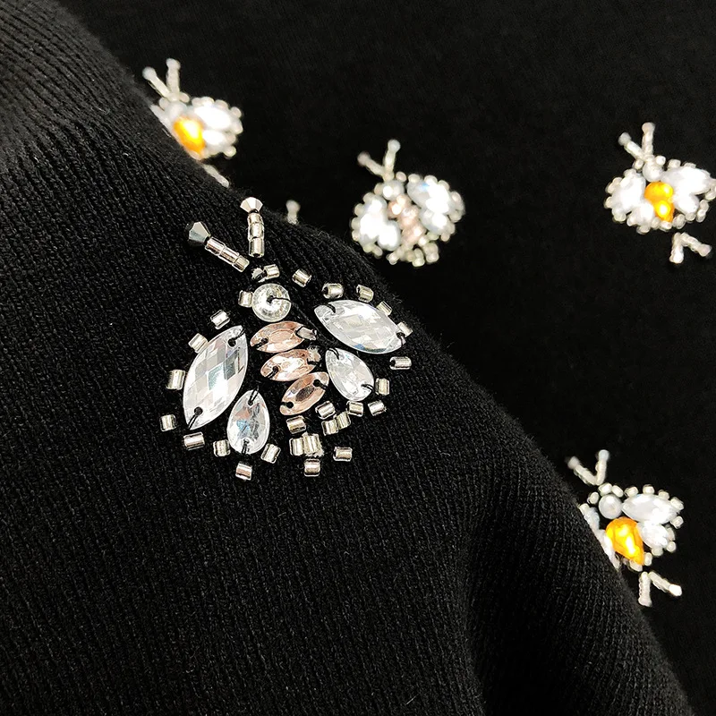 SAYTHEN 2021 Роскошные брендовые осенние зимние черные свитера пуловеры вязаные